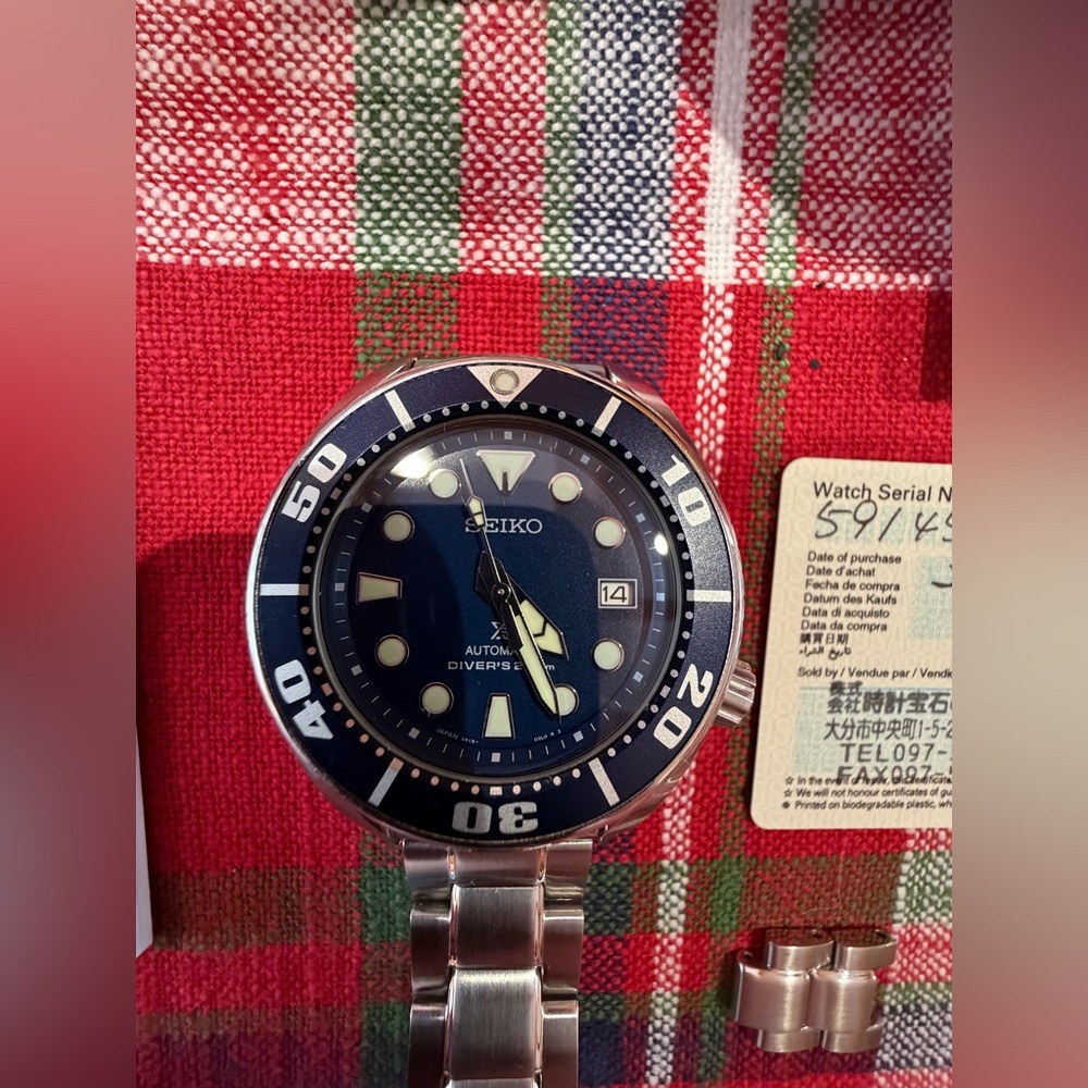 Men’s Seiko Prospex Blue and Silver Dive Watch - Picture 4 of 8